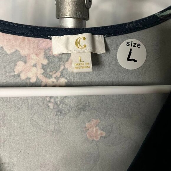 Charming Charlie's Women’s Wrap Dress Large Floral 3/4 Sleeve Fit & Flare - Picture 7 of 10